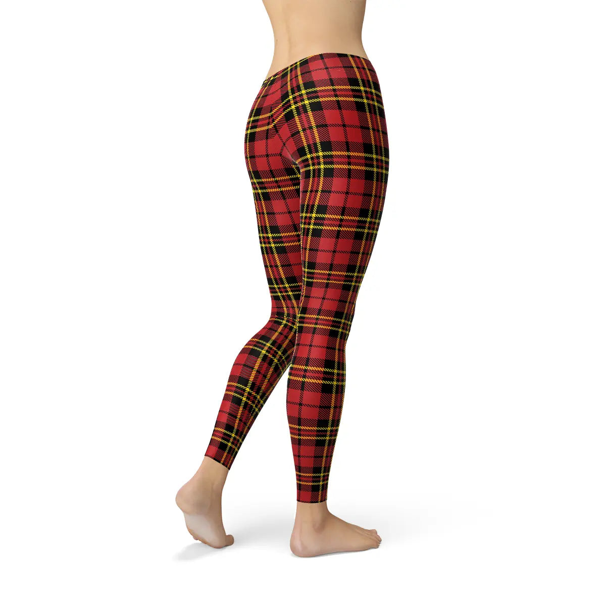 red plaid leggings
