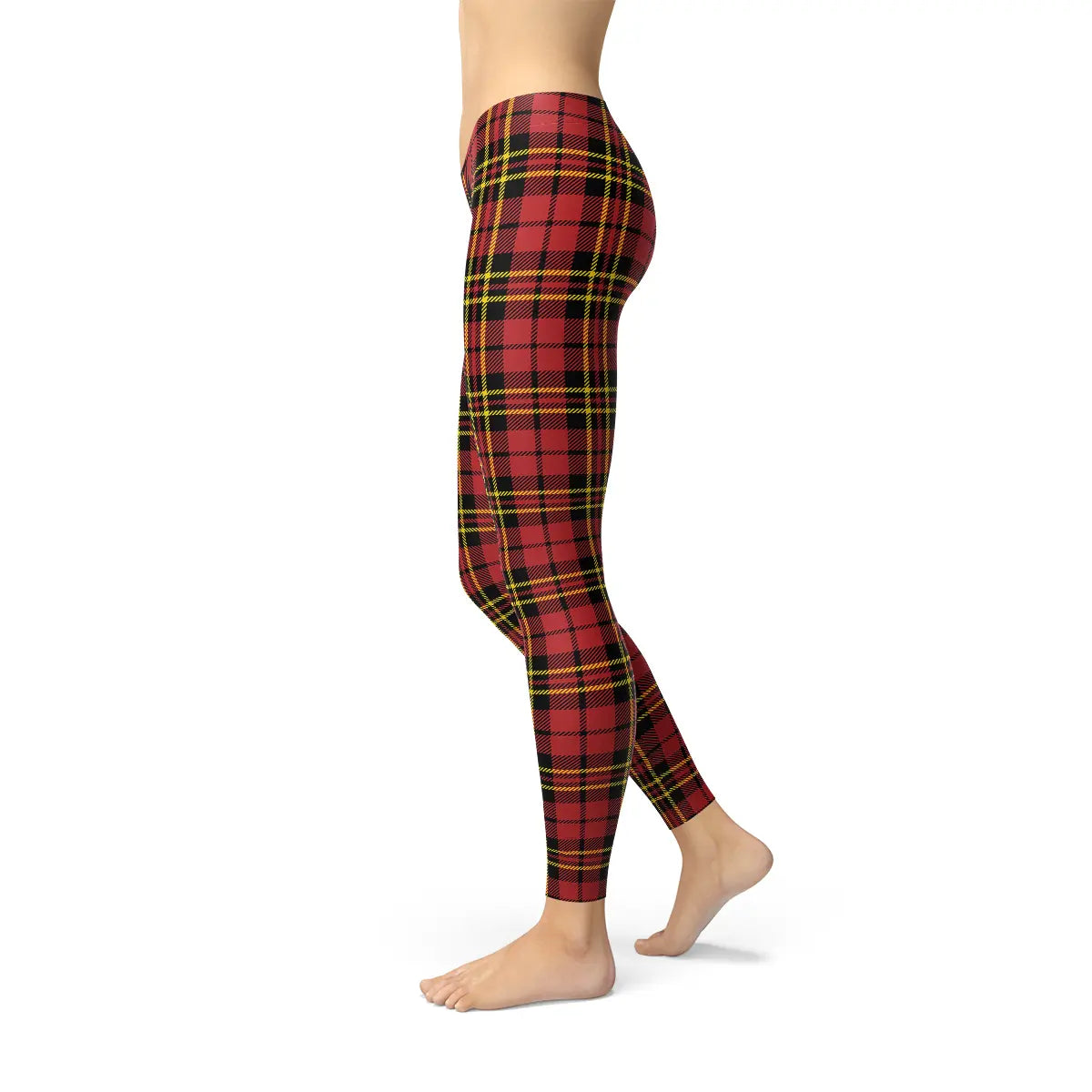 red plaid leggings