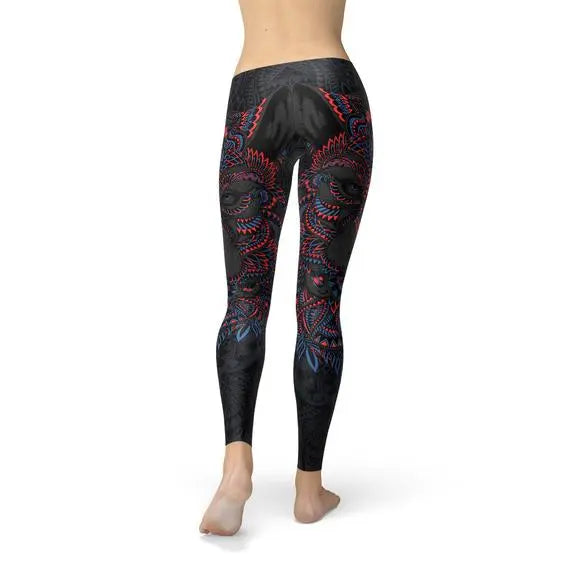 black wolf leggings