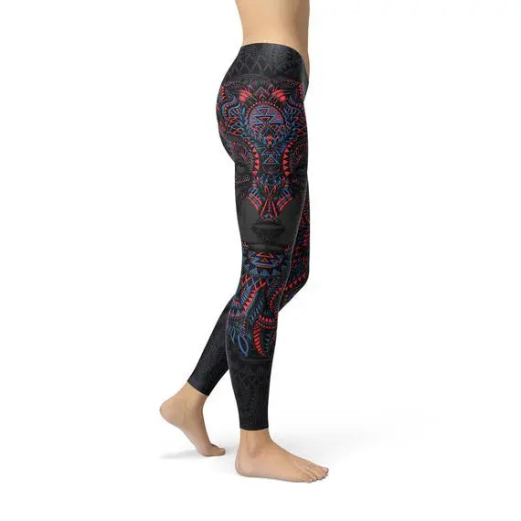 black wolf leggings