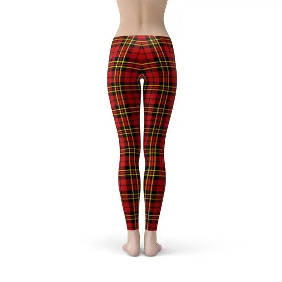 red plaid leggings